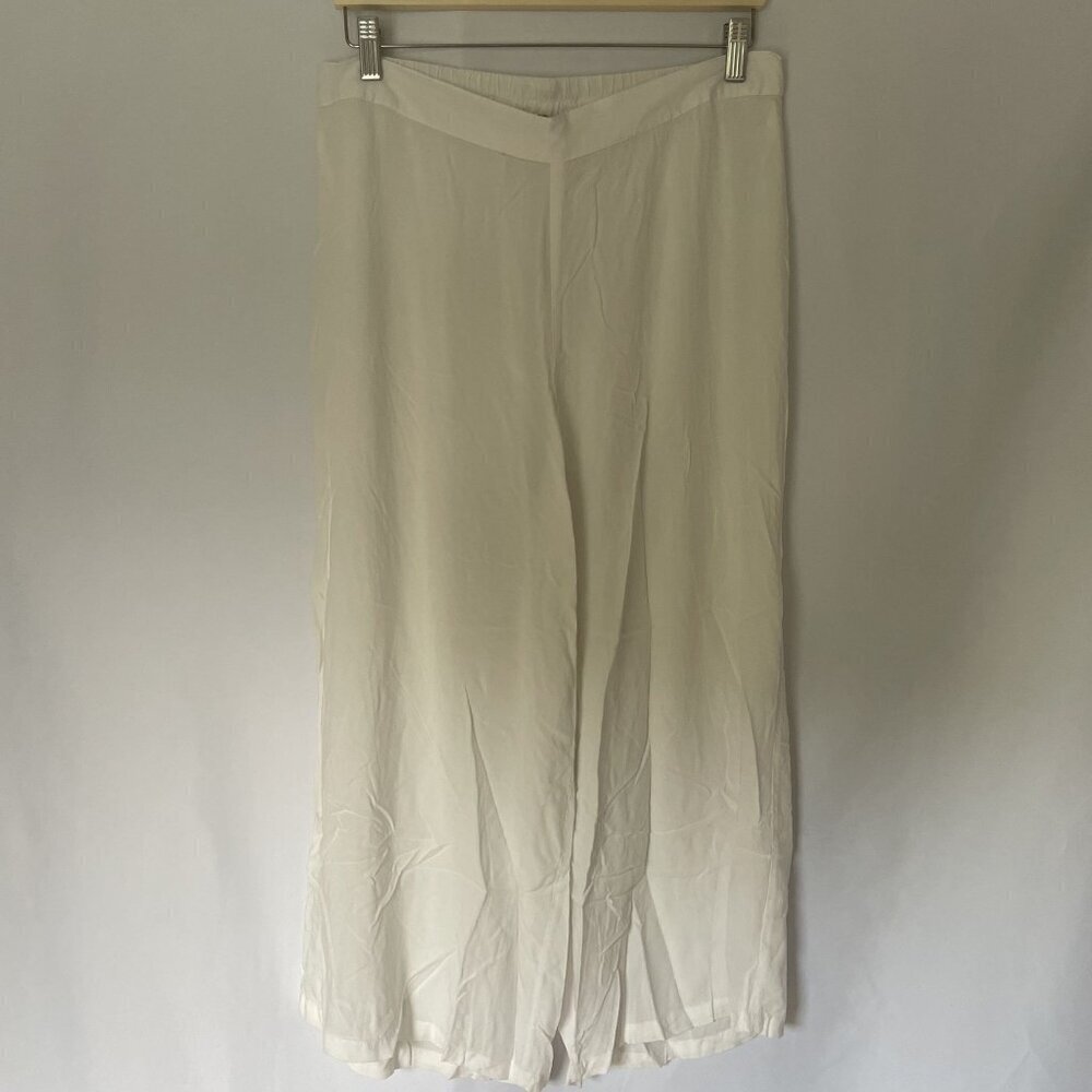 Avaasa white flowy wide leg pants women's size XL comfortable lightweight casual
